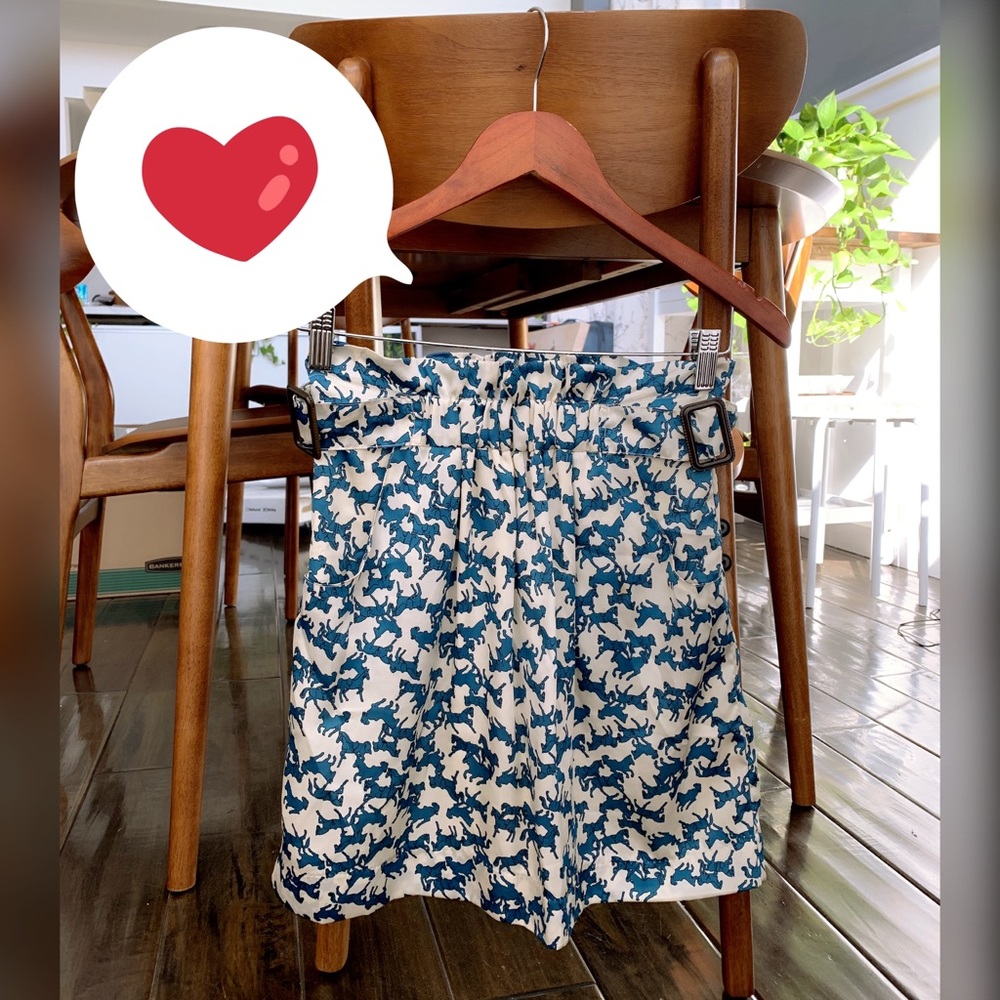 Blue horse pattern box skirt